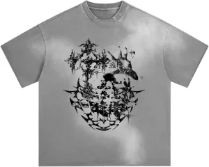 Men's Graphic Tees Shirt Unisex Short Sleeve Cotton Vintage Oversized Shirts Loose Streetwear Casual Tee Top