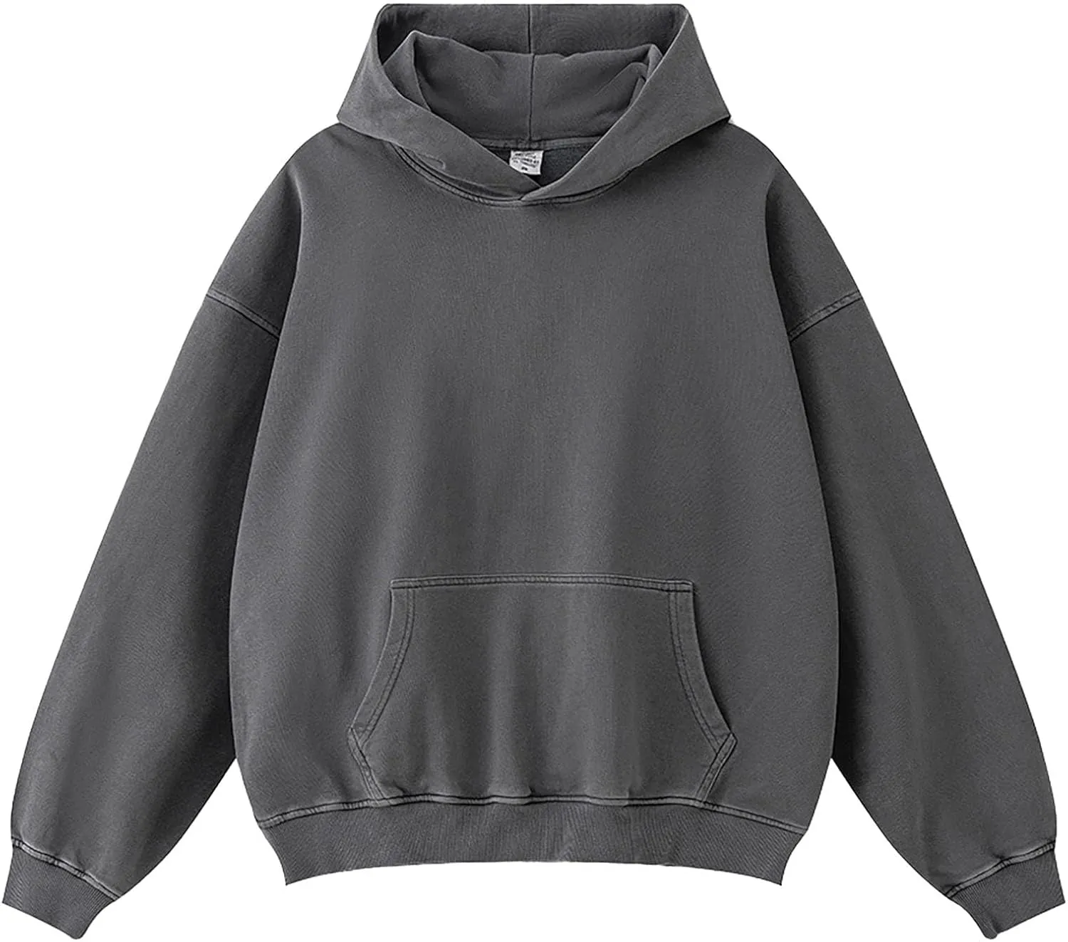 Mens Oversized Cotton Heavyweight Vintage Washed Hoodie Couples Streetwear