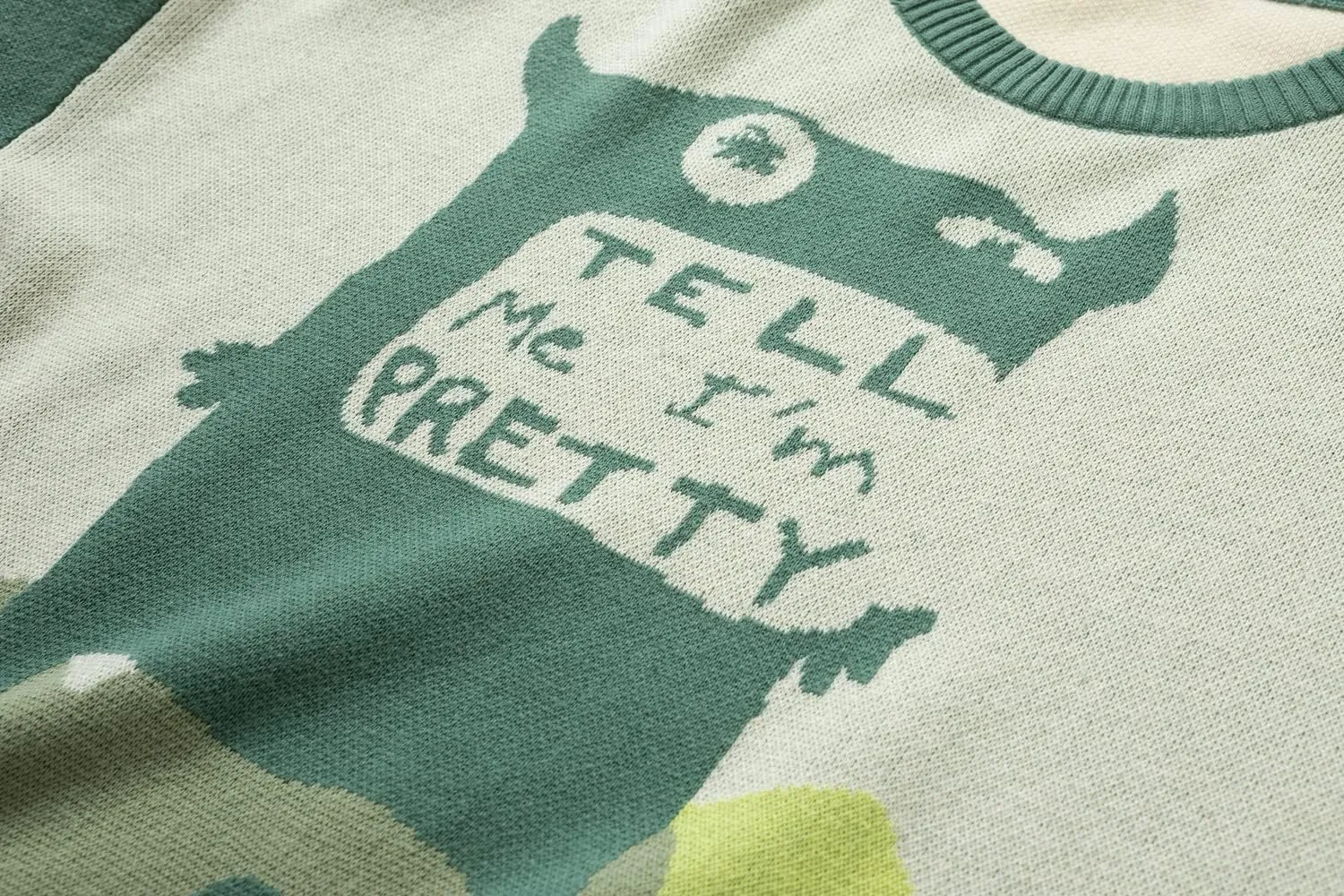 Men's Oversized Graphic Sweaters Crewneck Long Sleeve Knitted Pullovers Cartoon Monster Cotton Anime Jumpers