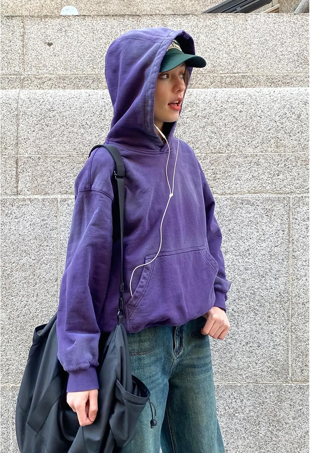 Mens Oversized Hoodies Pullover Women Fall Acid Wash Plain Preppy Hoodie Streetwear Cotton Vintage Hooded Sweatshirt