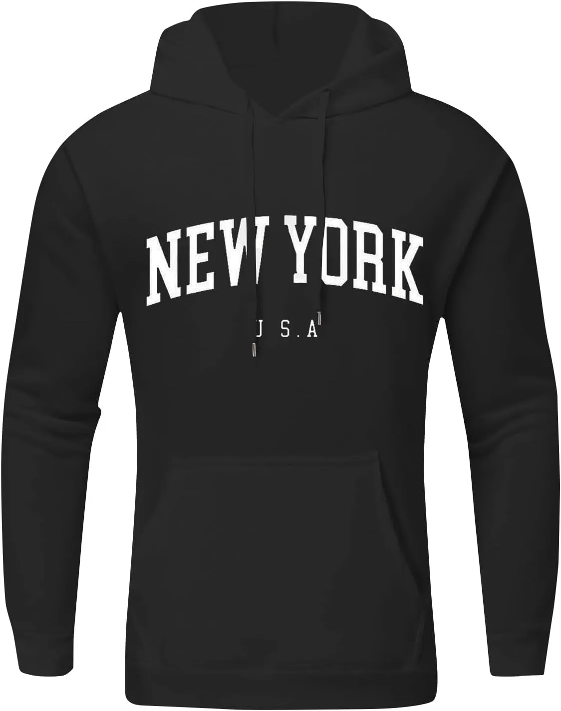 Mens Oversized Letter Print Hoodies Long Sleeve Casual Graphic Sweatshirt New York Drawstring Pullover with Pocket