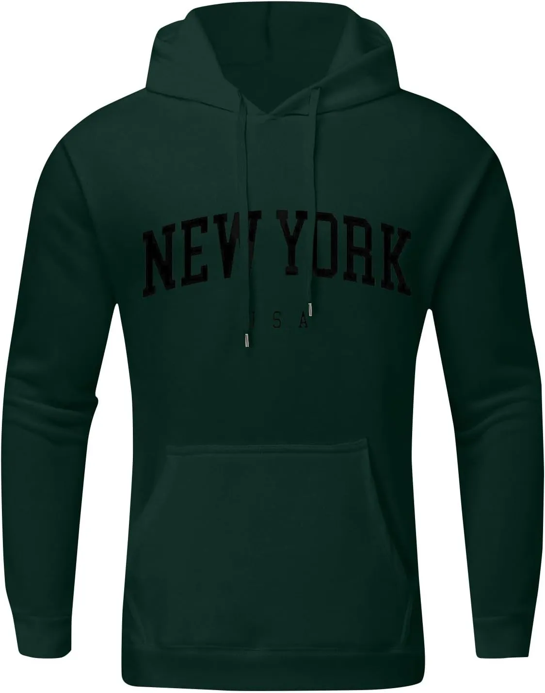 Mens Oversized Letter Print Hoodies Long Sleeve Casual Graphic Sweatshirt New York Drawstring Pullover with Pocket