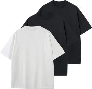 Men's Oversized T-Shirts Heavyweight Cotton Tee Crew Neck Short Sleeve T Shirts Loose Fit Basic Essential Soft Classic Tees