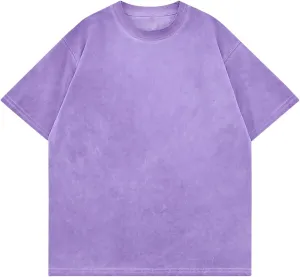 Men's Oversized T-Shirts Vintage Washed T Shirt Basic Tee Tops Unisex Short Sleeve Shirt Acid Washed T Shirt