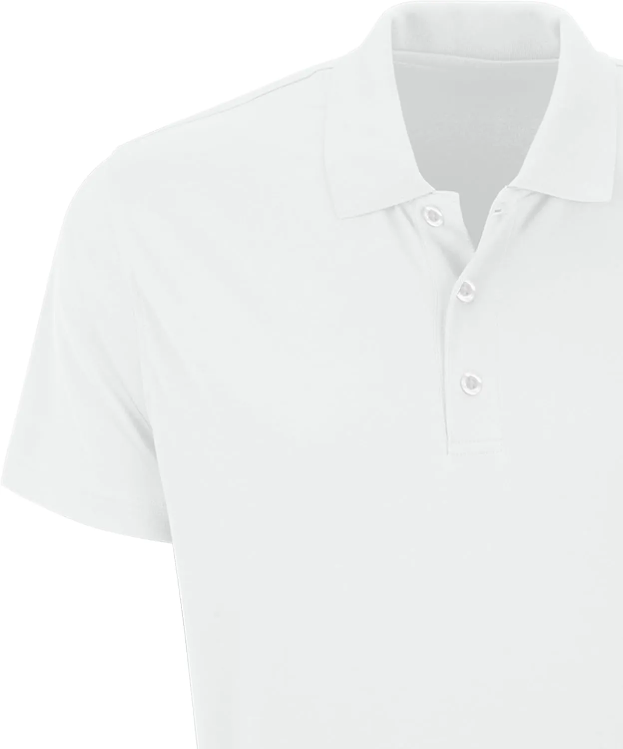 Men's White Collegiate Premium Moisture Wicking Icon Polo