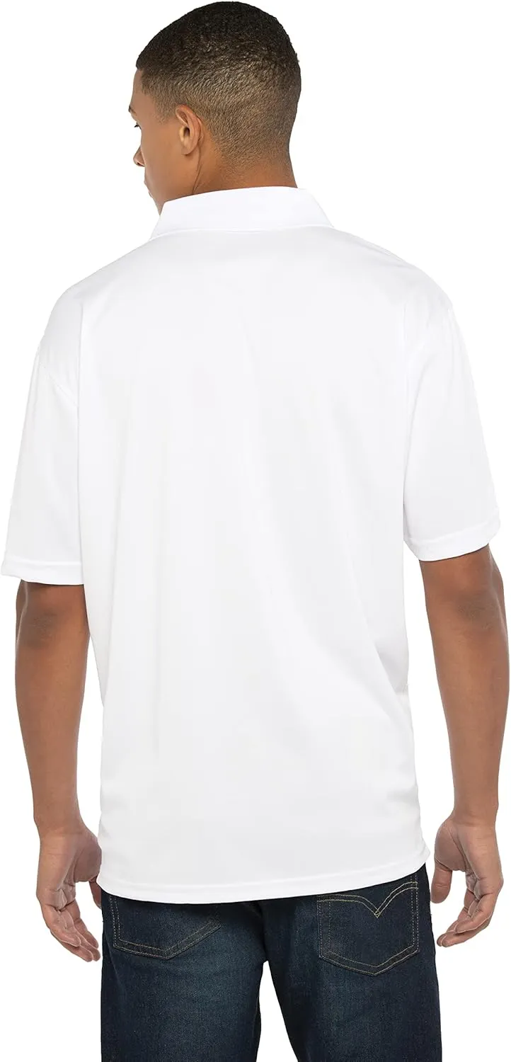 Men's White Collegiate Premium Moisture Wicking Icon Polo