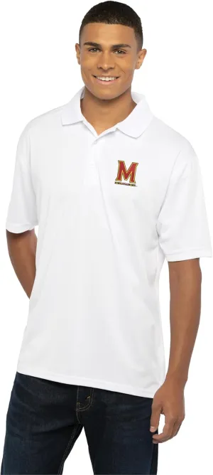 Men's White Collegiate Premium Moisture Wicking Icon Polo