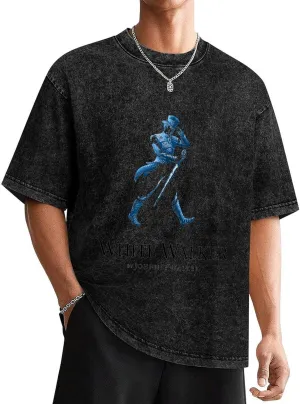 Mens Women Oversized T-Shirts Johnnie Music Walker Shirt Unisex Loose Crewneck Tshirt Streetwear Heavyweight Short Sleeve Tee Shirt