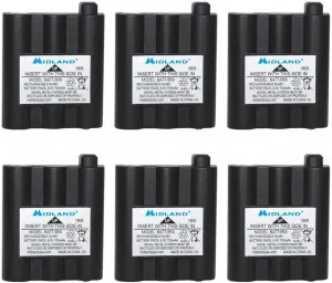 Midland AVP17 Rechargeable Battery Packs XT511, T290, T295 and GXT Series GMRS Radios (6-Pack)