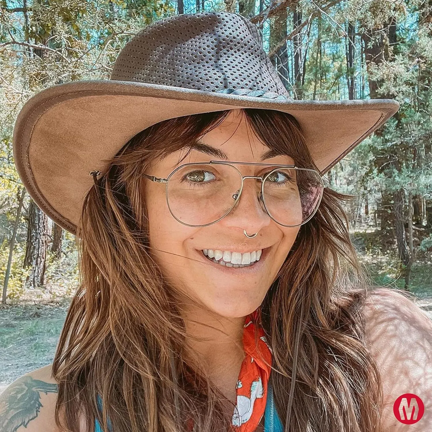 Minnetonka Fold-Up Outback Hat -Leather Brim Hat Made with Genuine Leather, Adjustable Chin Strap, and Fold-Up Design