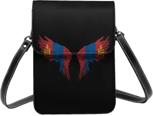 Mongolia Mongolian Flag Wings Small Crossbody Bag Is A Shoulder Bag Designed For Women And Girls Cell Phone Crossbody Wallet Purses With Card Slots Adjustable Strap