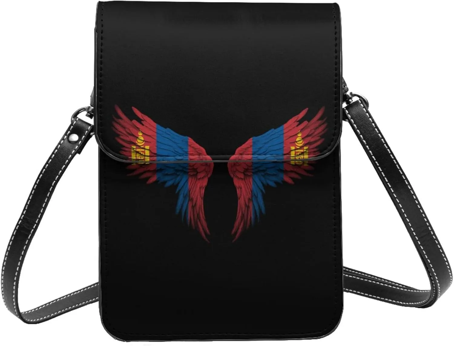 Mongolia Mongolian Flag Wings Small Crossbody Bag Is A Shoulder Bag Designed For Women And Girls Cell Phone Crossbody Wallet Purses With Card Slots Adjustable Strap