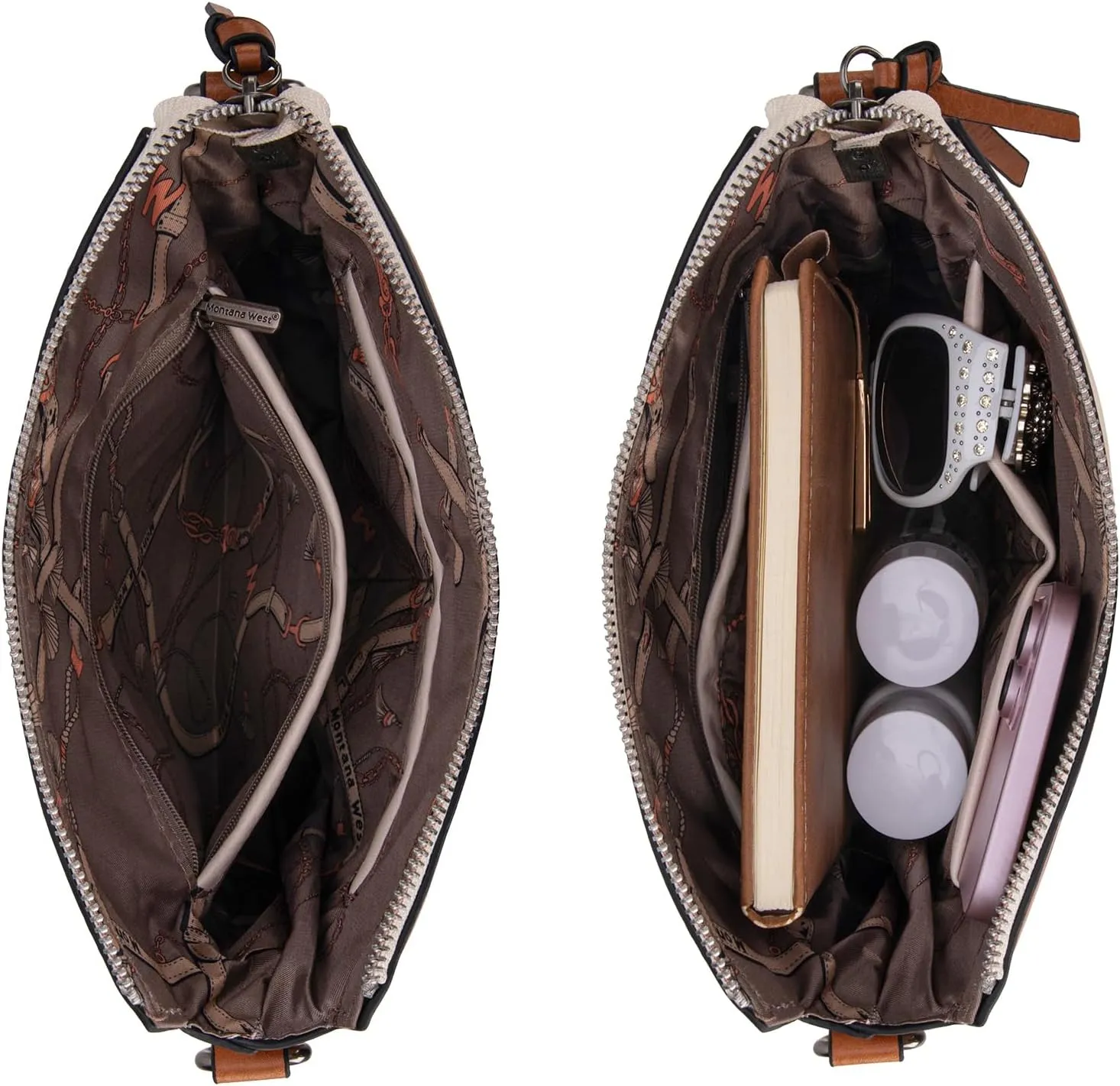 Montana West Crossbody Bag for Women Multi Pocket Cross Body Bag Purses with Guitar Strap