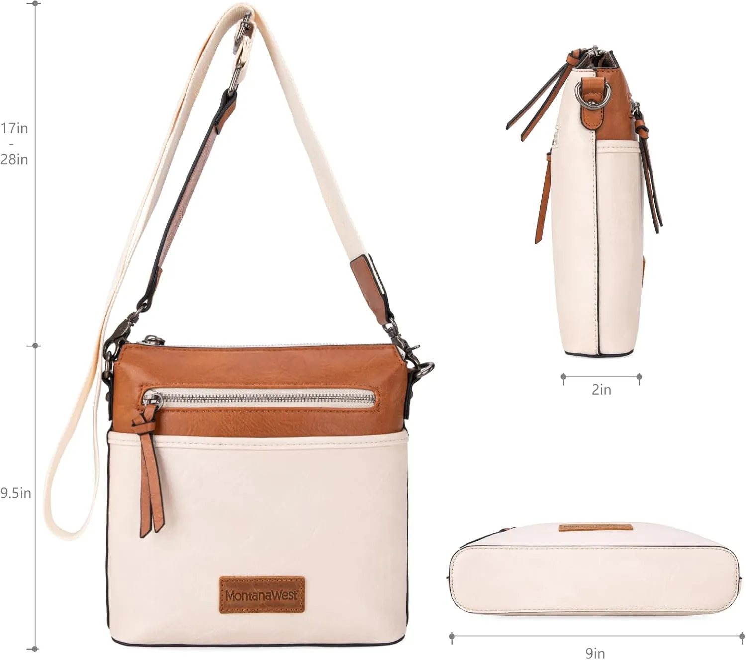Montana West Crossbody Bag for Women Multi Pocket Cross Body Bag Purses with Guitar Strap