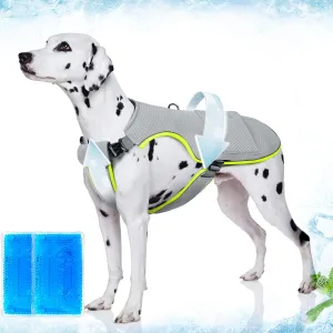 Mora Pets Dog Cooling Vest with Ice Pack Evaporation Cool Harness Adjustable Summer Shirt Pet Jacket for Hot Weather Fit Large Medium Small Dogs Grey XL