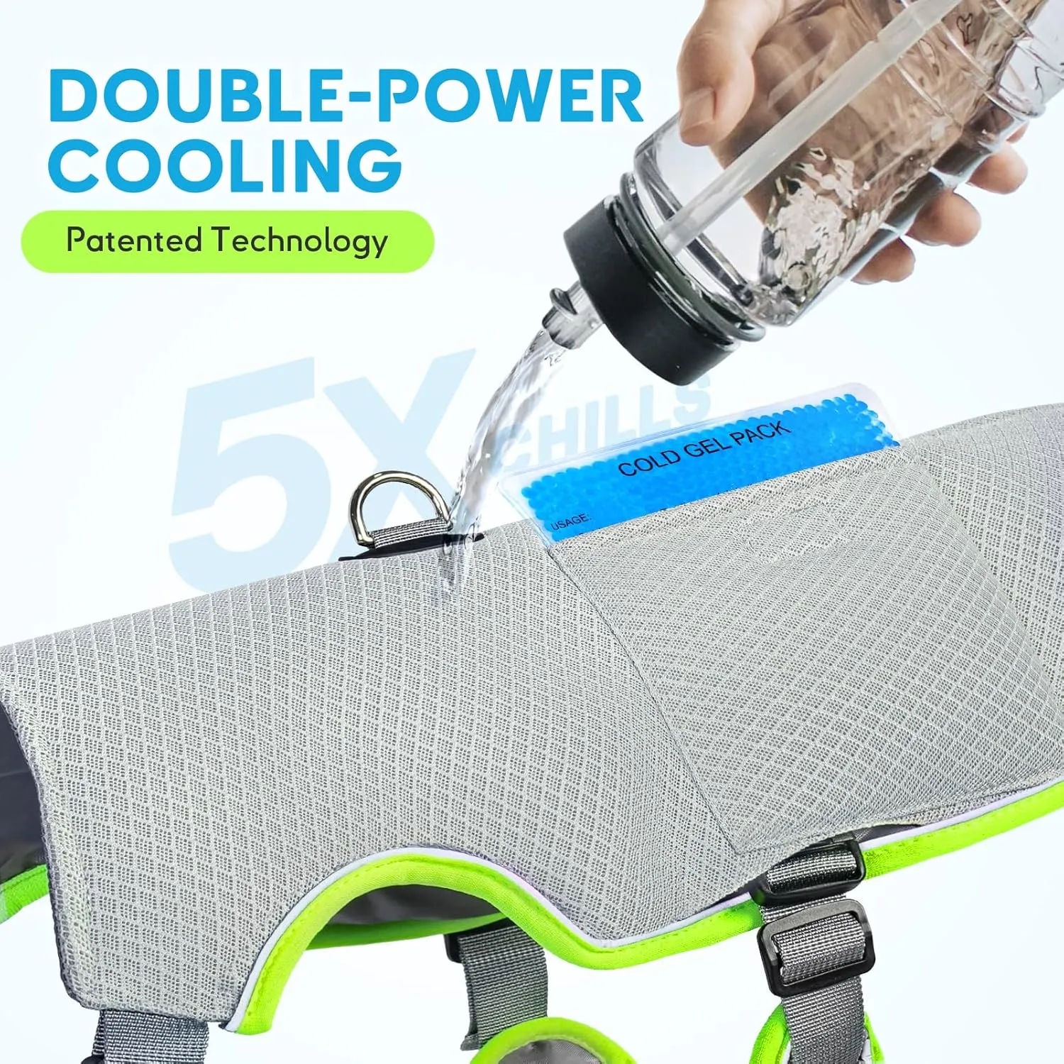 Mora Pets Dog Cooling Vest with Ice Pack Evaporation Cool Harness Adjustable Summer Shirt Pet Jacket for Hot Weather Fit Large Medium Small Dogs Grey XL
