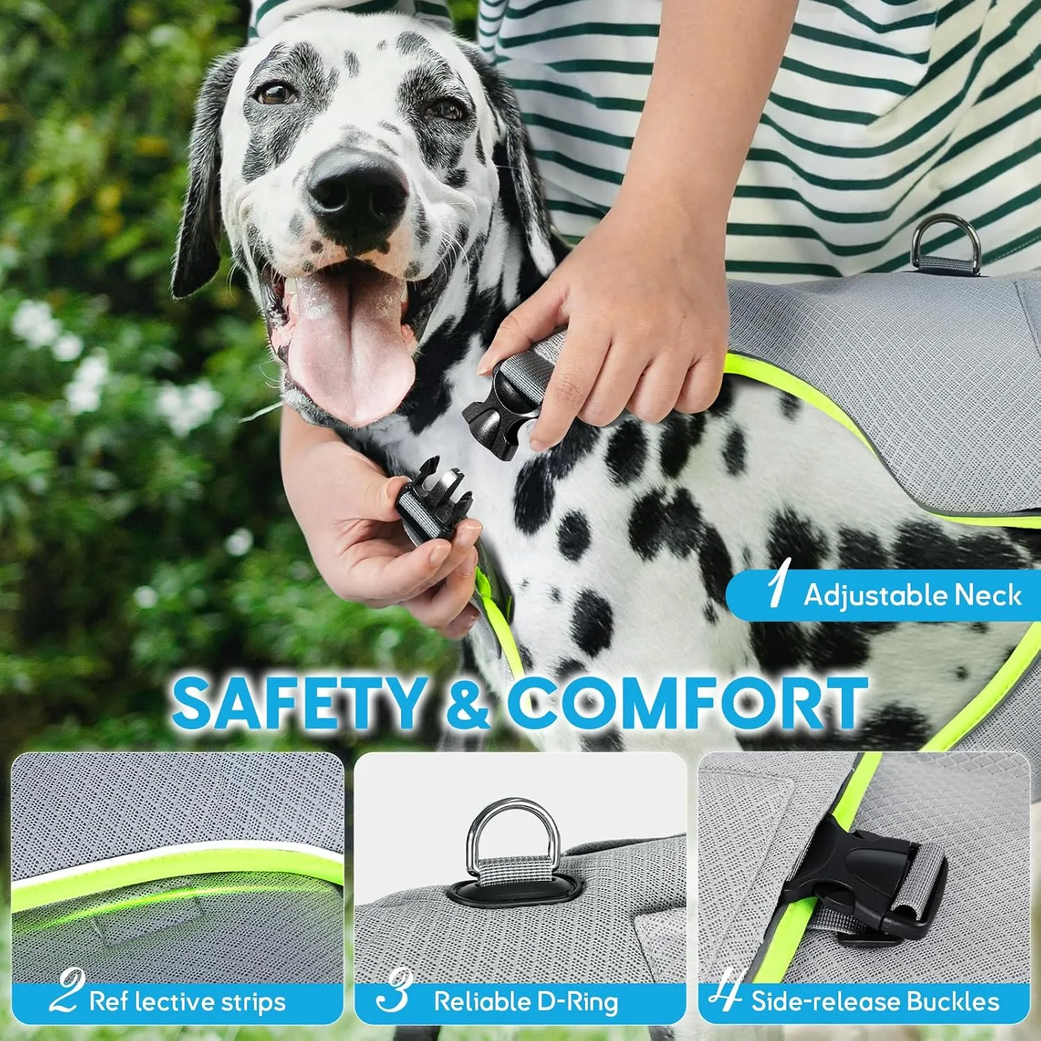 Mora Pets Dog Cooling Vest with Ice Pack Evaporation Cool Harness Adjustable Summer Shirt Pet Jacket for Hot Weather Fit Large Medium Small Dogs Grey XL