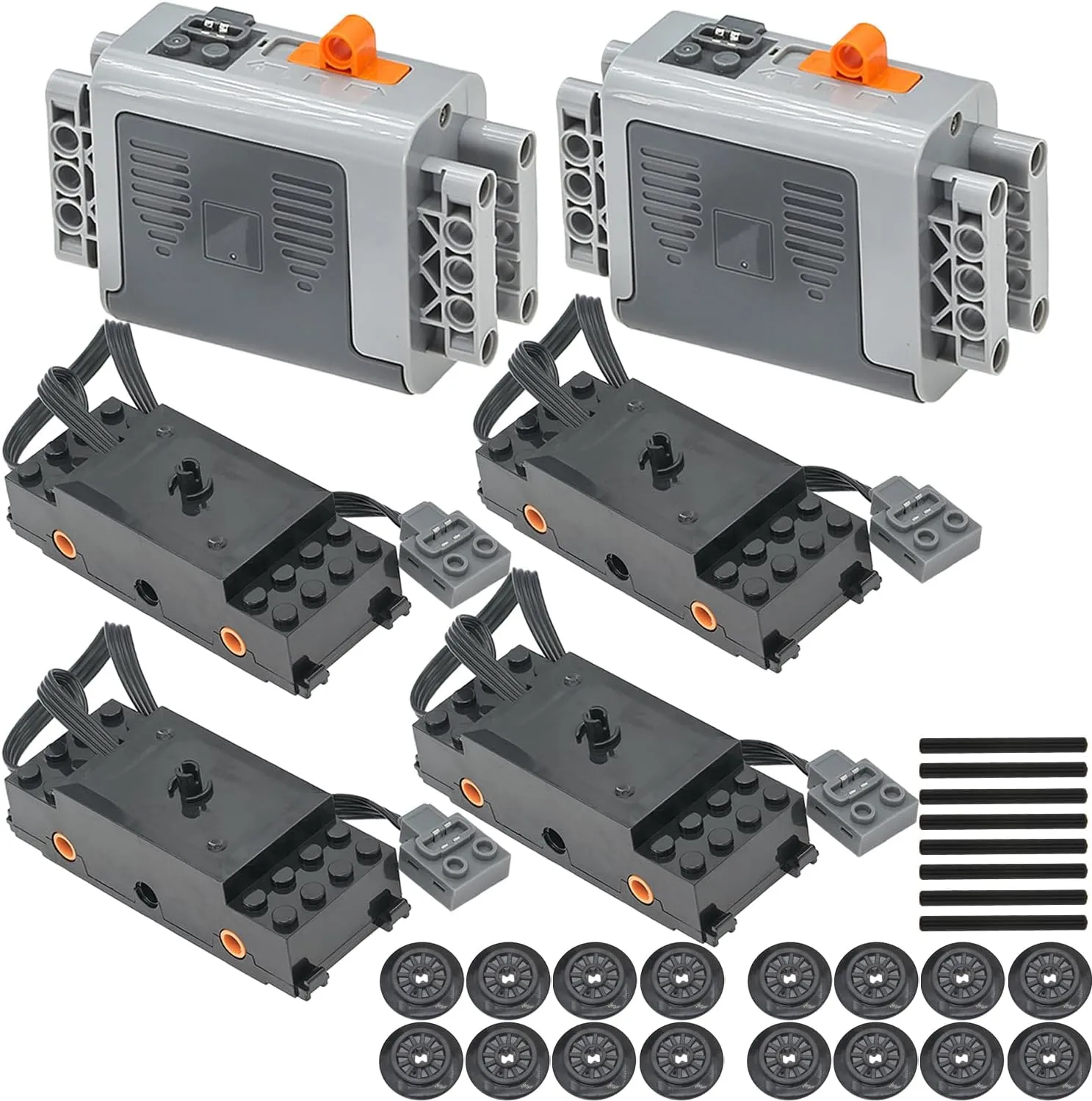 Motor-Kit Power Function Building Block Kit, Compatible with Mainstream Technic Motor Brands, Power Function 2 Battery Boxes 8881 4 Train Motors.