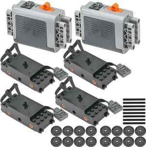 Motor-Kit Power Function Building Block Kit, Compatible with Mainstream Technic Motor Brands, Power Function 2 Battery Boxes 8881 4 Train Motors.