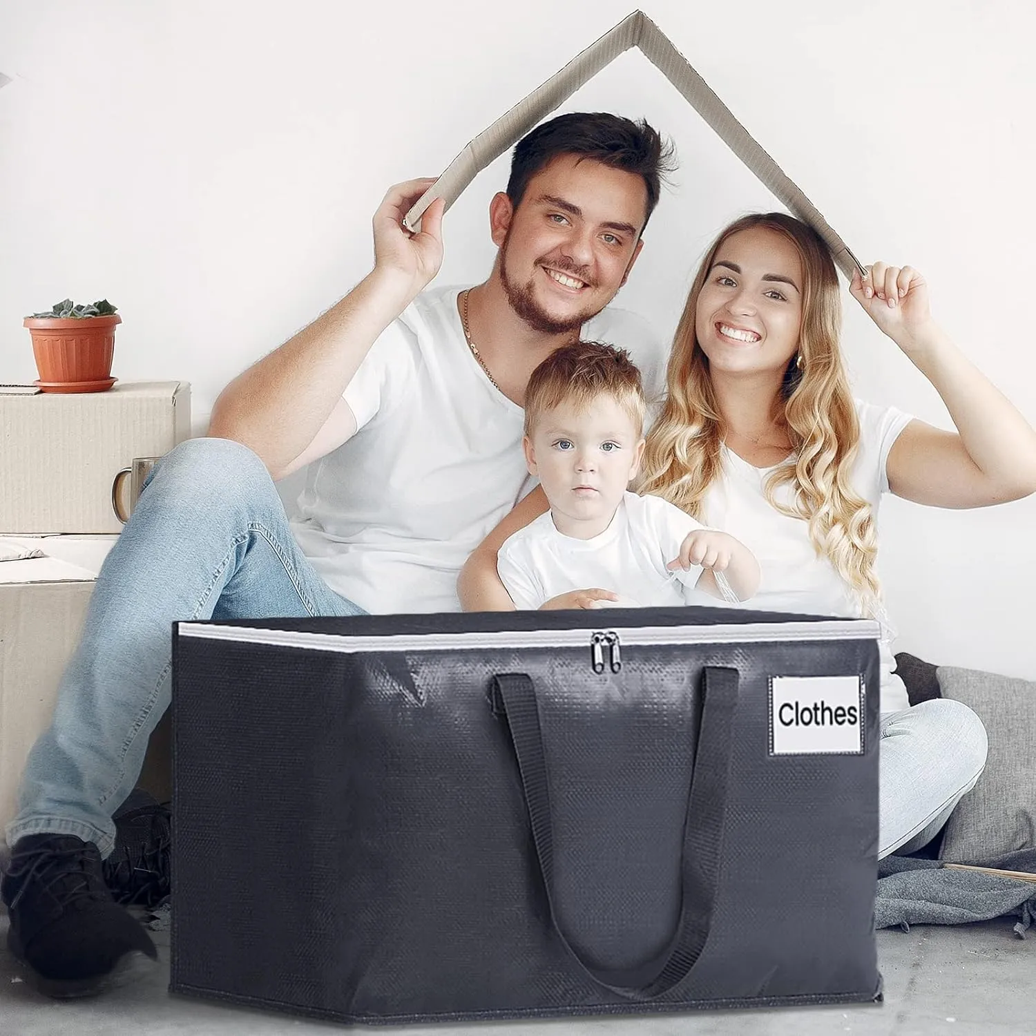 Moving Bags Heavy Duty with Strong Zippers and Handles Collapsible Moving Supplies, Storage Totes for Packing & Moving Storing 93L 10Pack