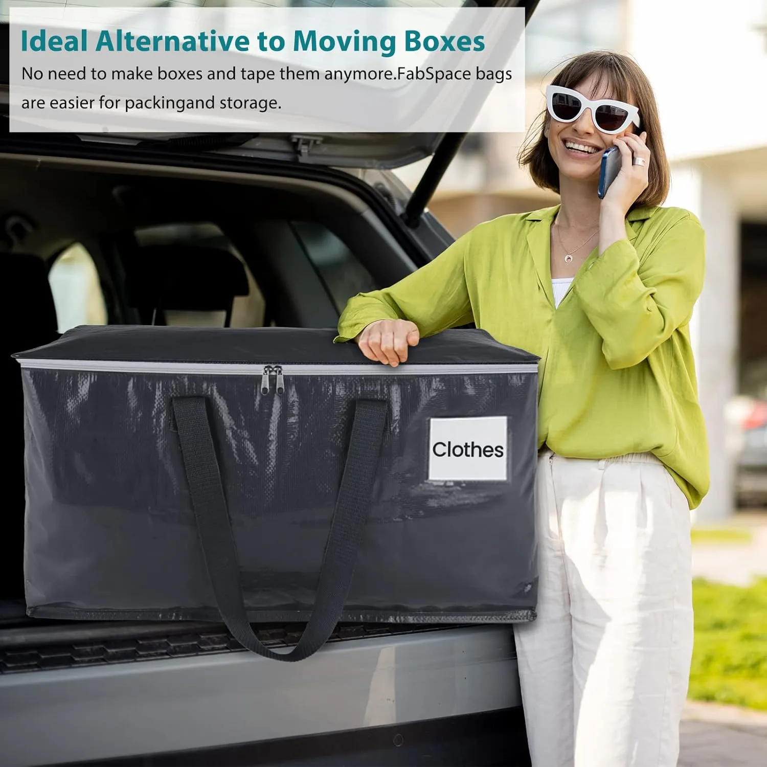 Moving Bags Heavy Duty with Strong Zippers and Handles Collapsible Moving Supplies, Storage Totes for Packing & Moving Storing 93L 10Pack