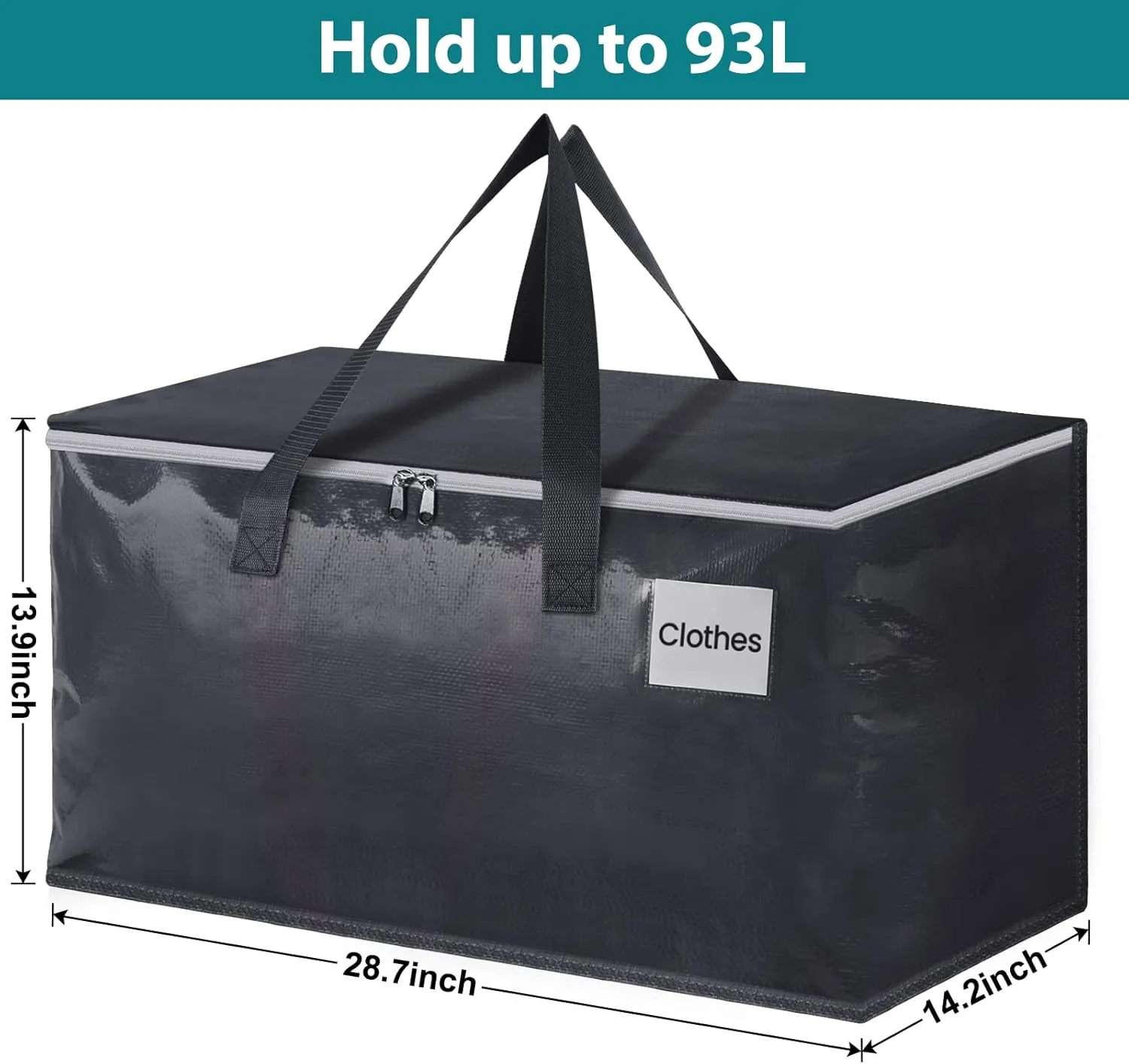 Moving Bags Heavy Duty with Strong Zippers and Handles Collapsible Moving Supplies, Storage Totes for Packing & Moving Storing 93L 10Pack