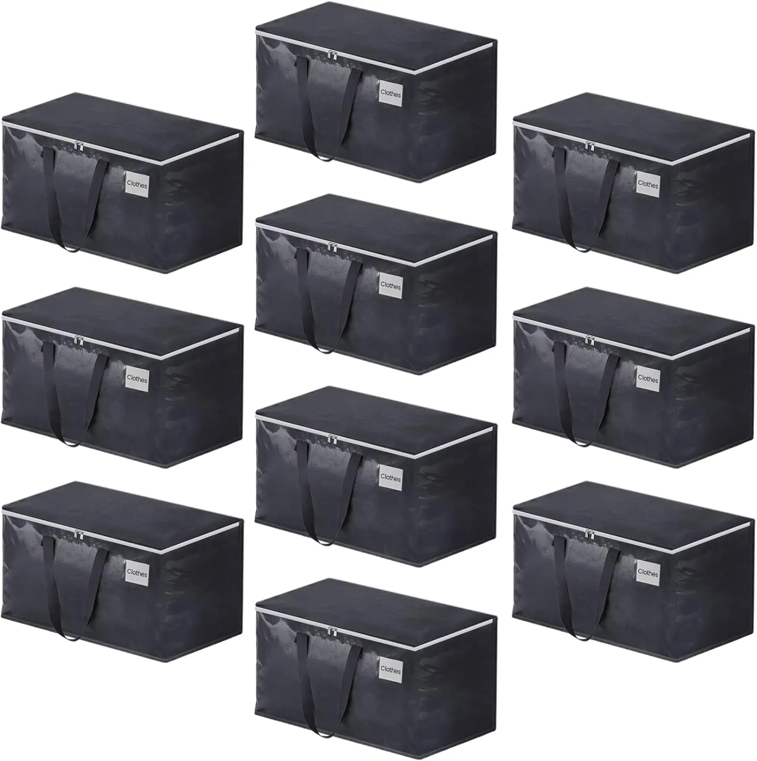 Moving Bags Heavy Duty with Strong Zippers and Handles Collapsible Moving Supplies, Storage Totes for Packing & Moving Storing 93L 10Pack