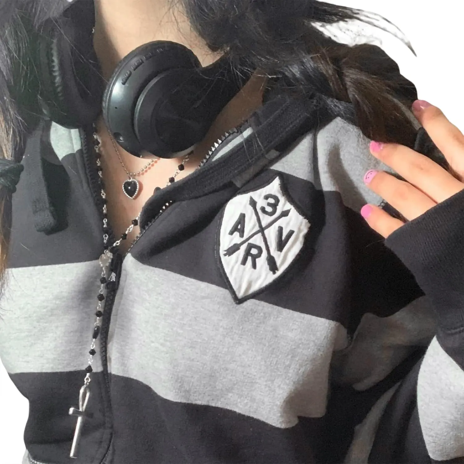 Mtsebmves Women's Zip Up Hoodie Sweatshirt Long Sleeve Oversized Casual 90S Y2K E-Girl Streetwear Grunge Jacket with Pocket
