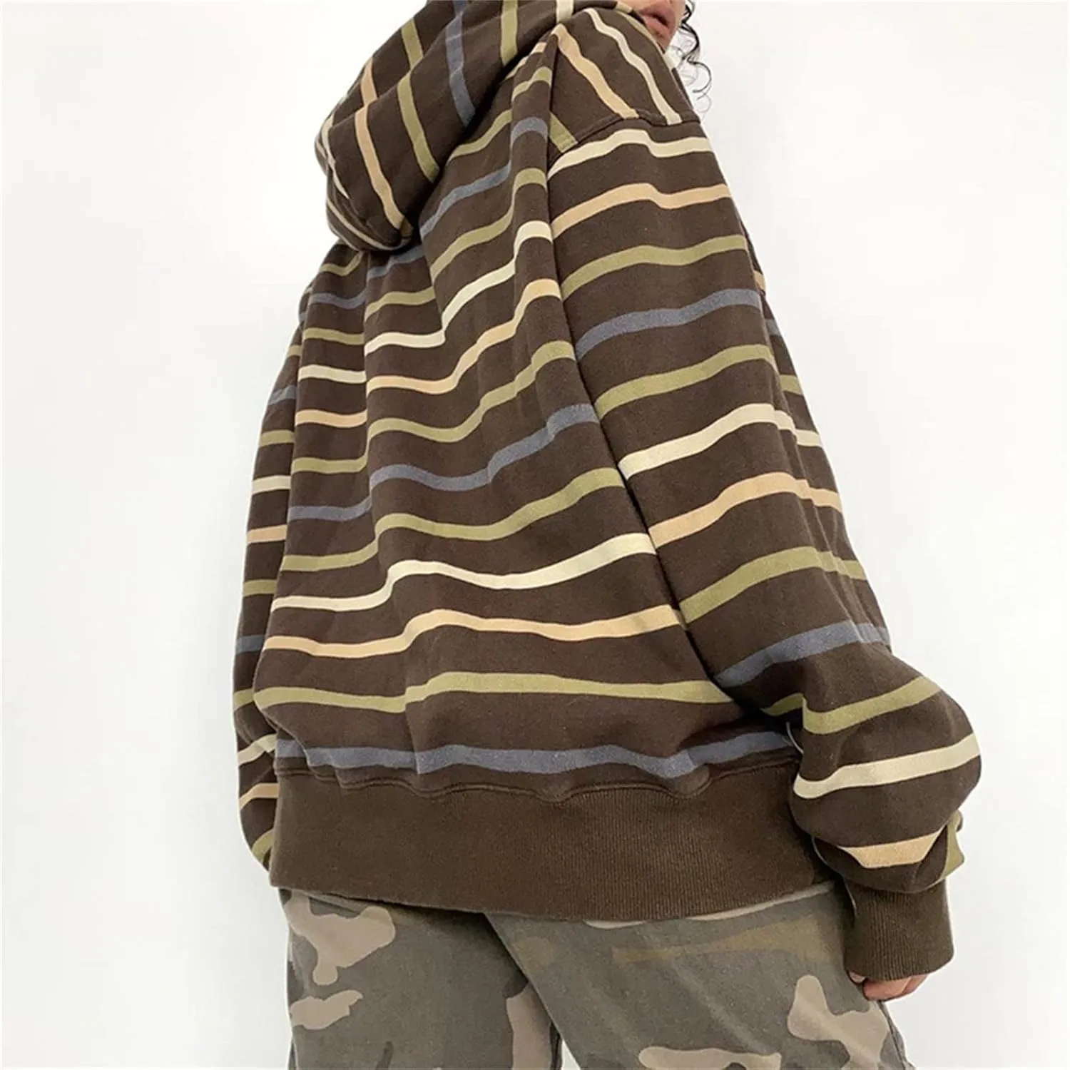 Mtsebmves Women's Zip Up Hoodie Sweatshirt Long Sleeve Oversized Casual 90S Y2K E-Girl Streetwear Grunge Jacket with Pocket