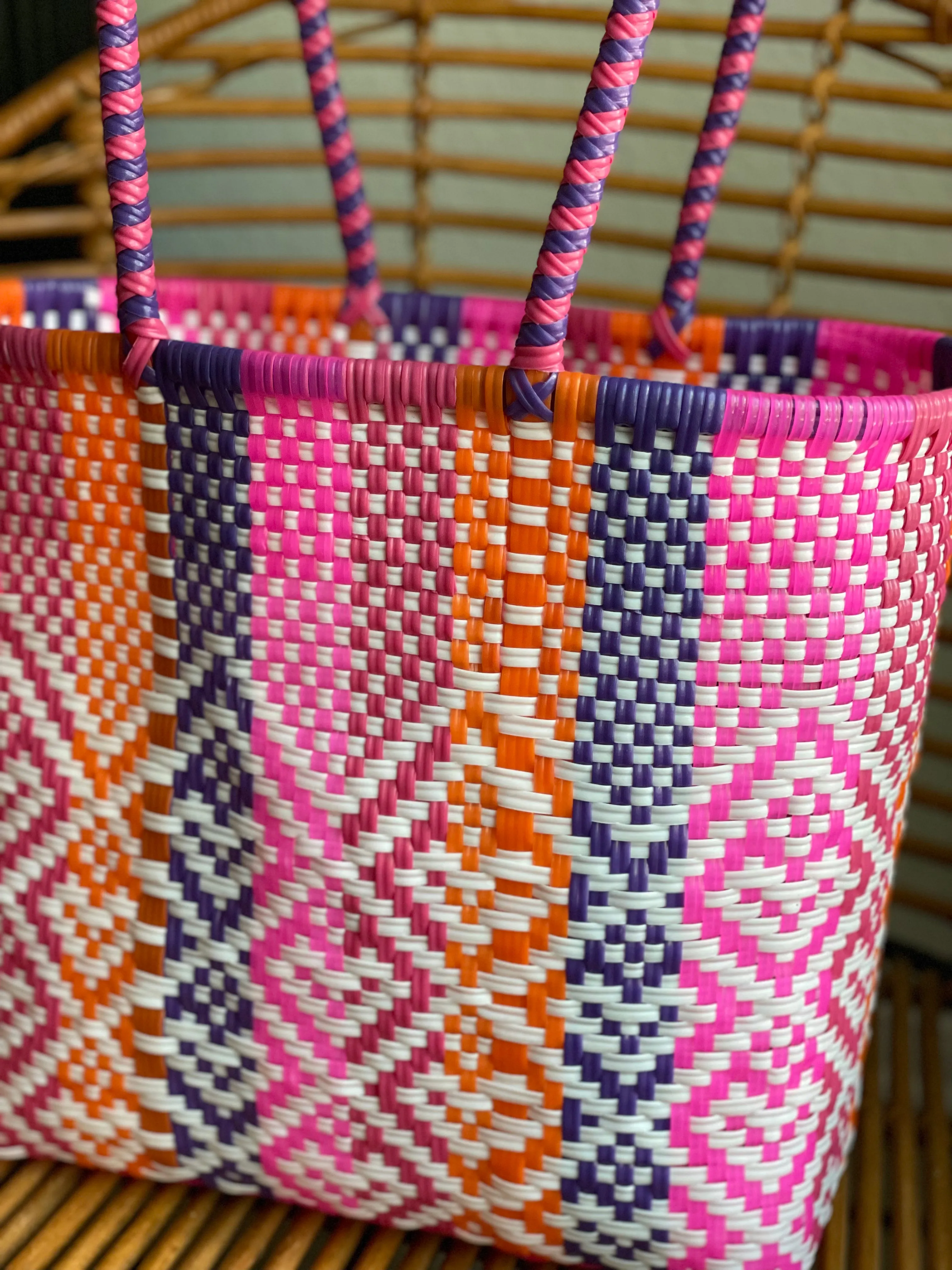 Multicolor Woven Tote