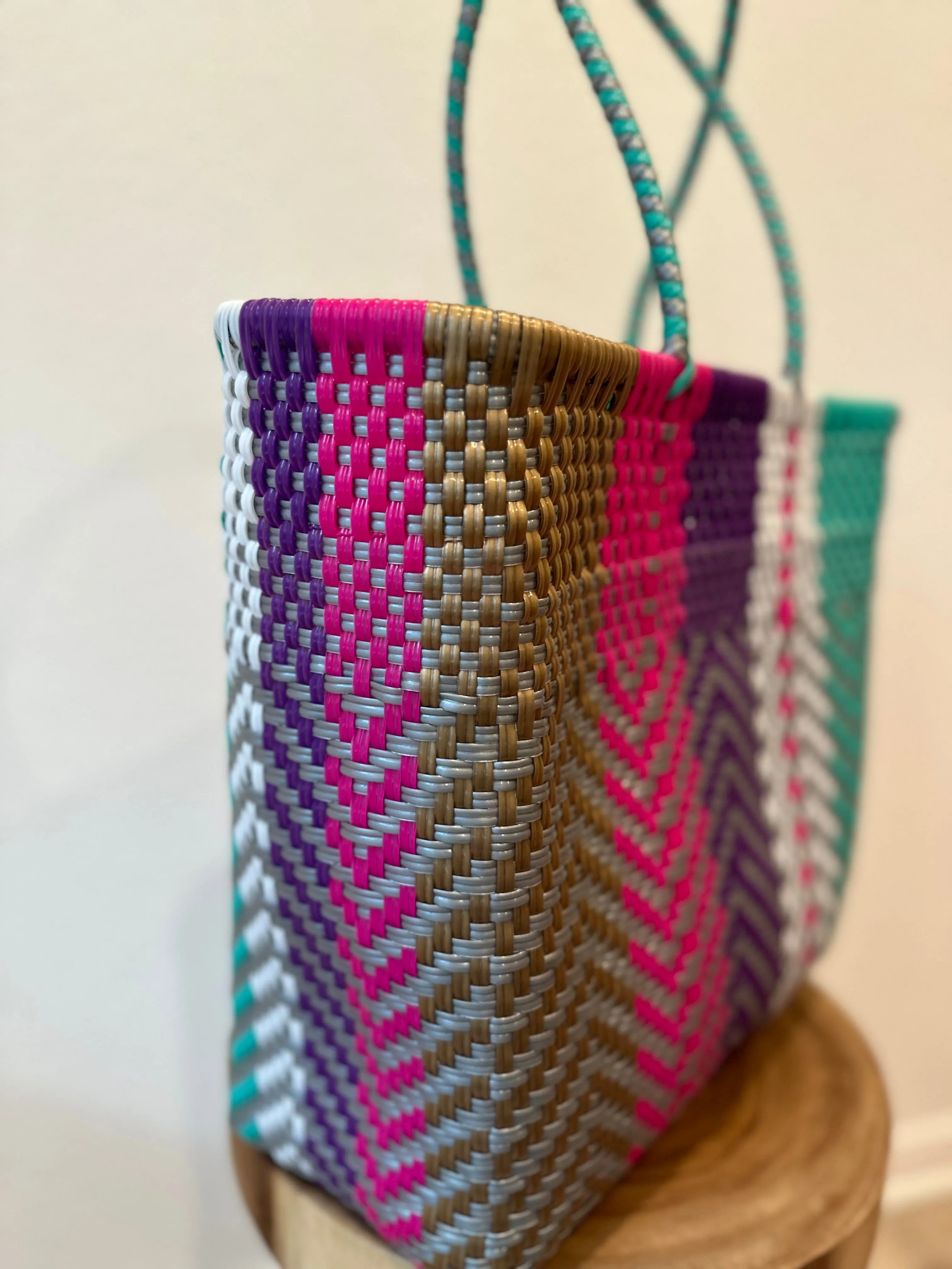 Multicolor Woven Tote