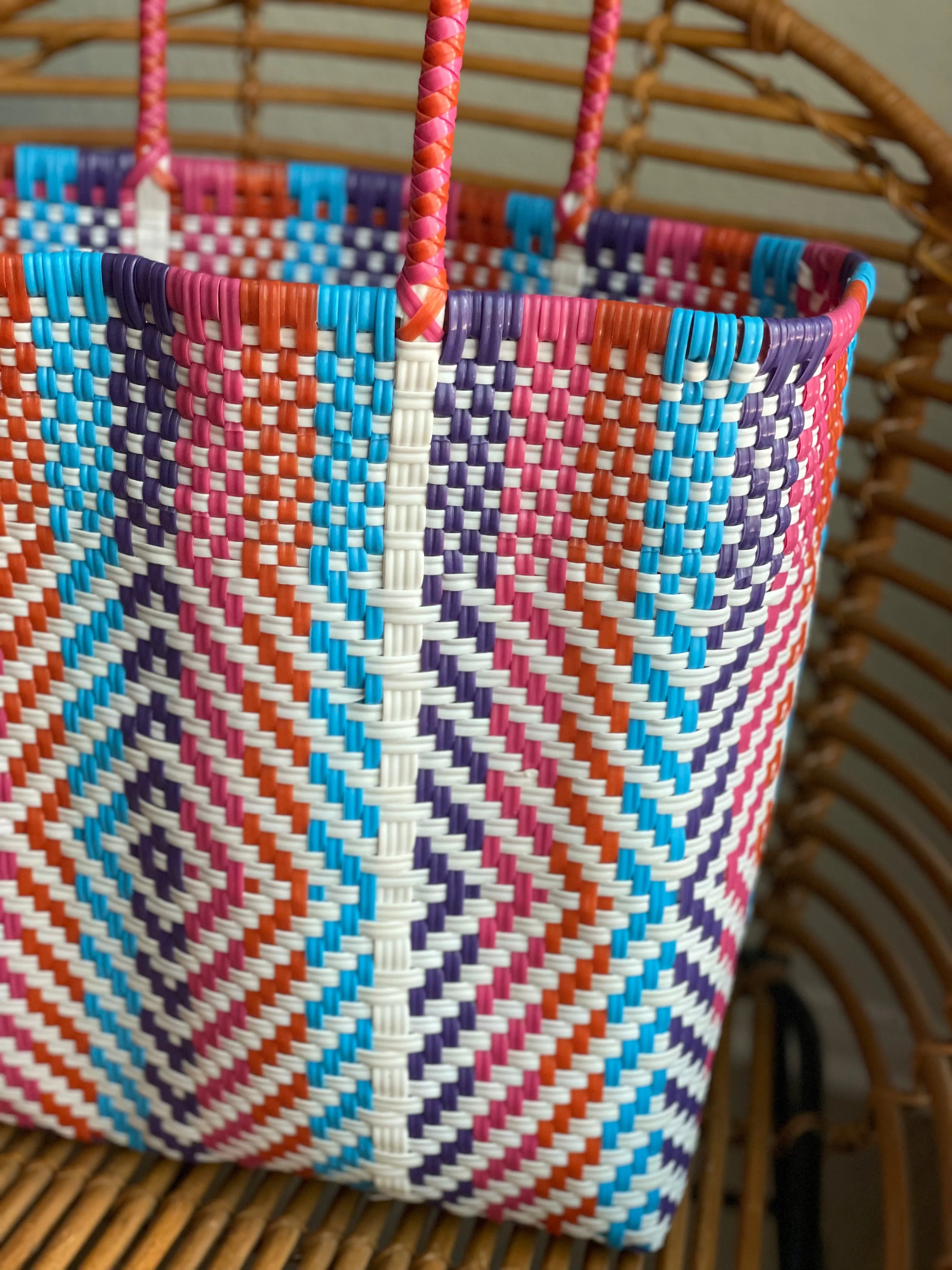 Multicolor Woven Tote