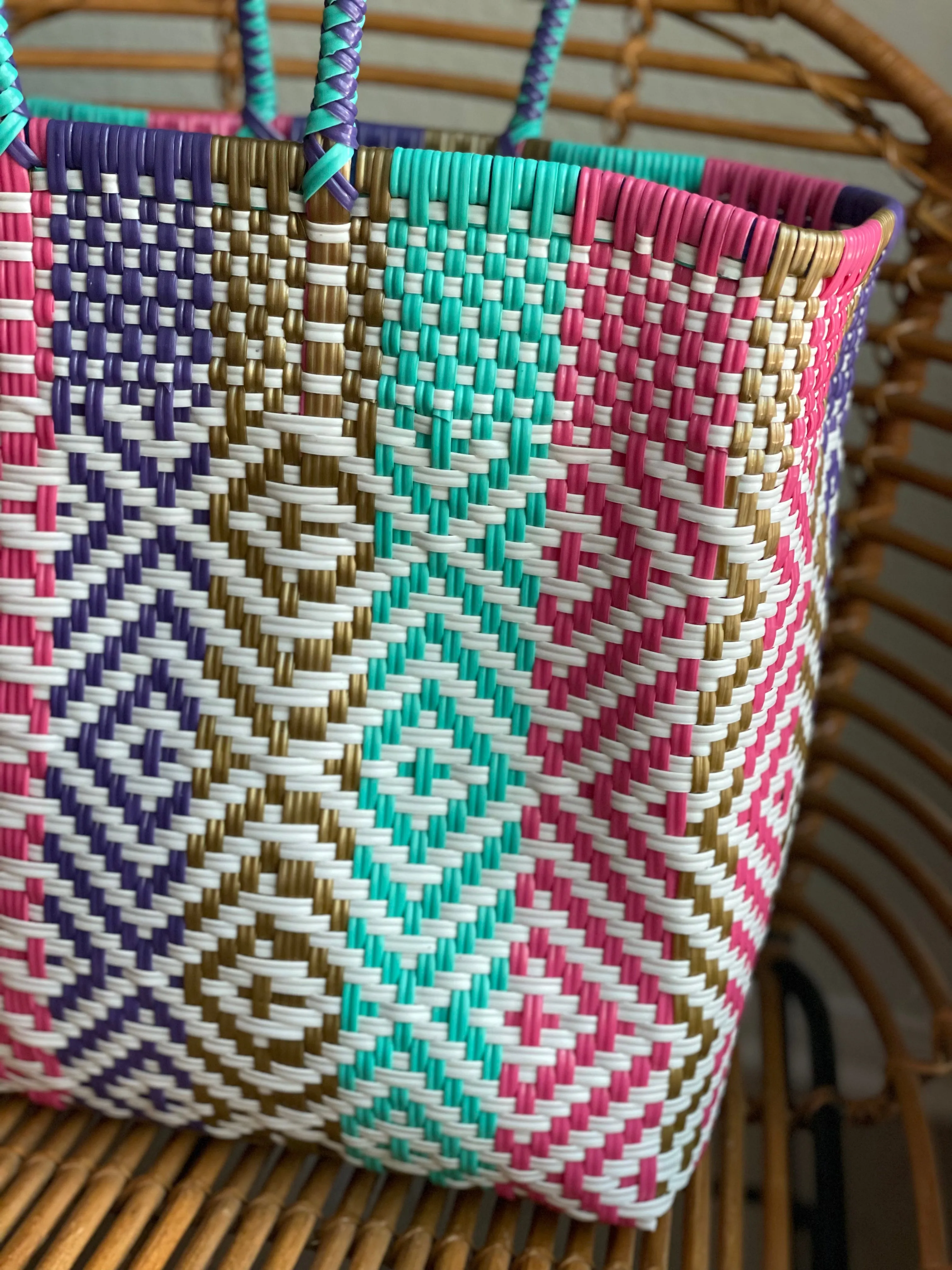 Multicolor Woven Tote