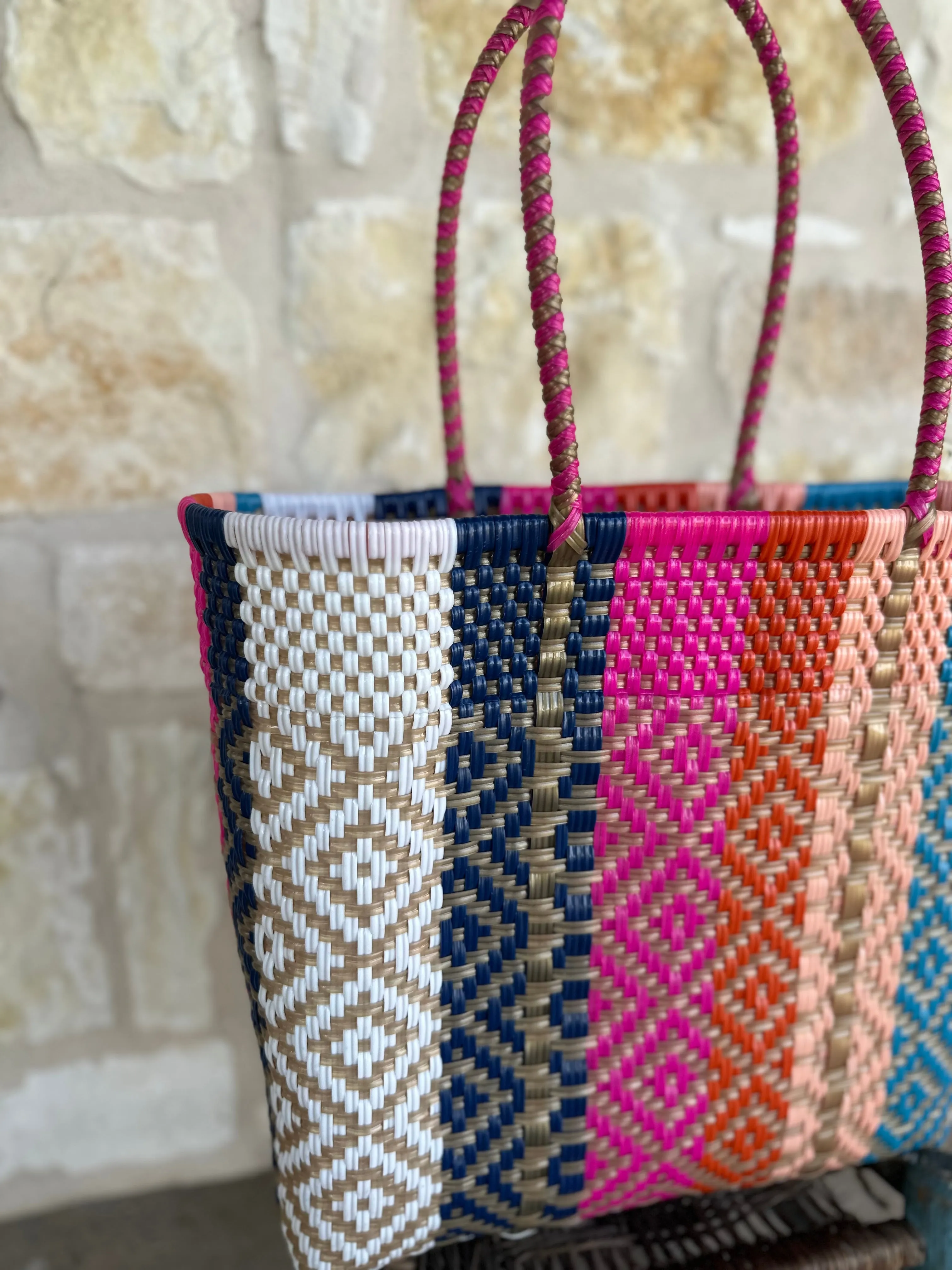 Multicolor Woven Tote