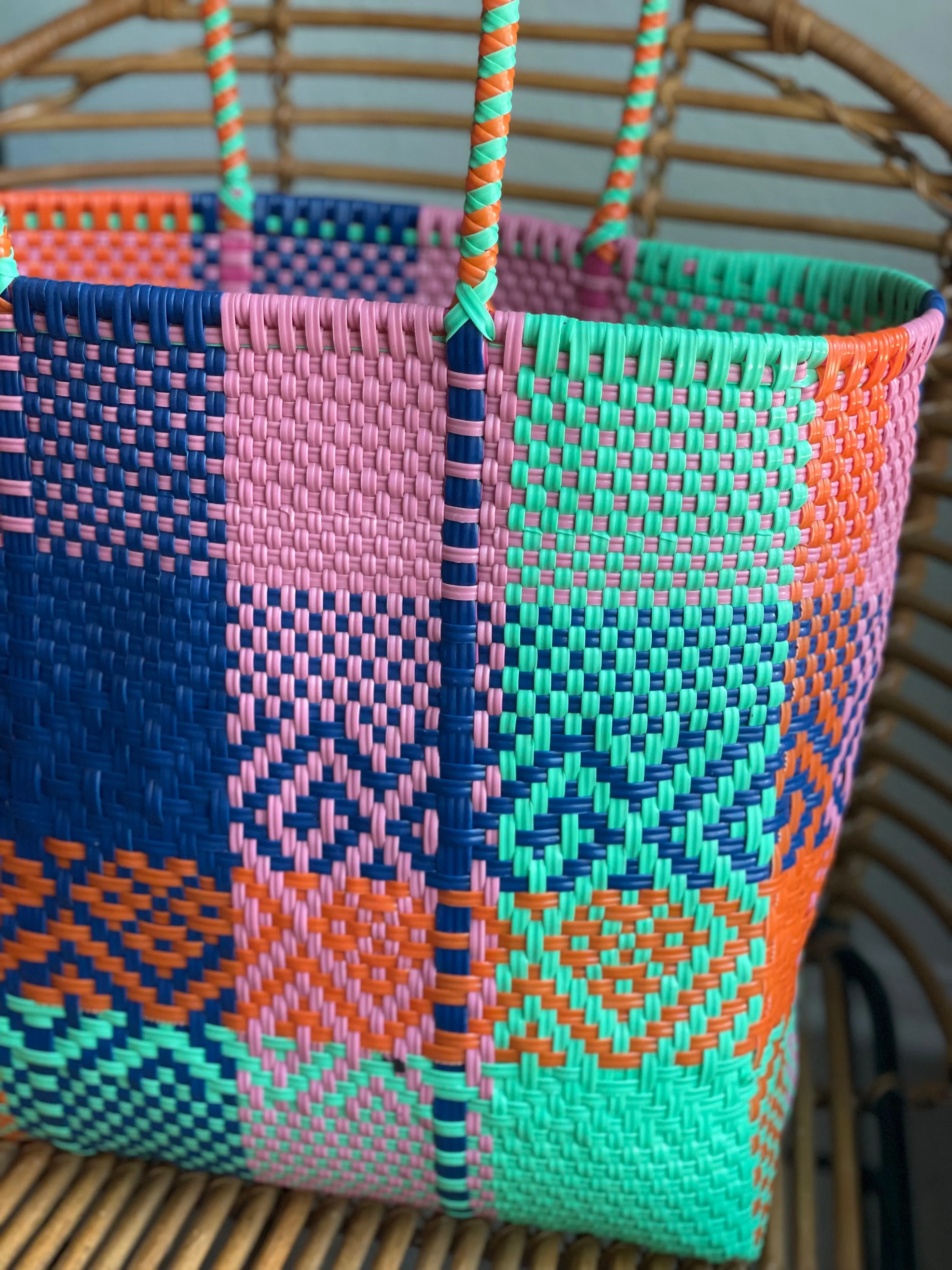 Multicolor Woven Tote