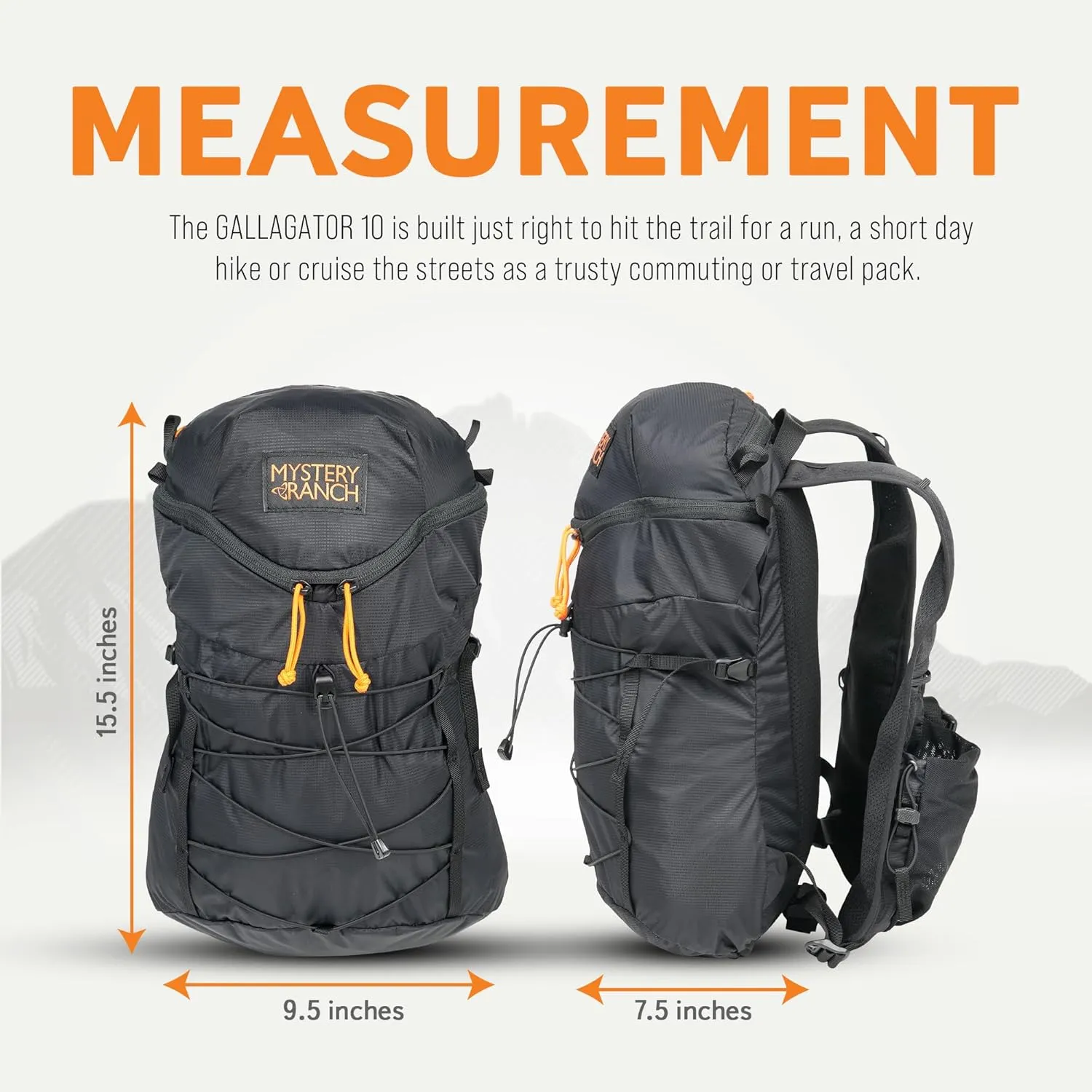 Mystery Ranch Gallagator 10 Travel Bag to Hiking Backpack Daypack, Black, L/XL