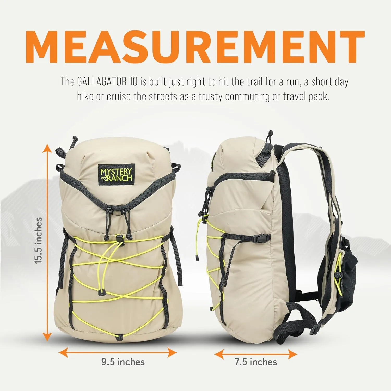 Mystery Ranch Gallagator 10 Travel Bag to Hiking Backpack Daypack, Hummus Dobby, S/M