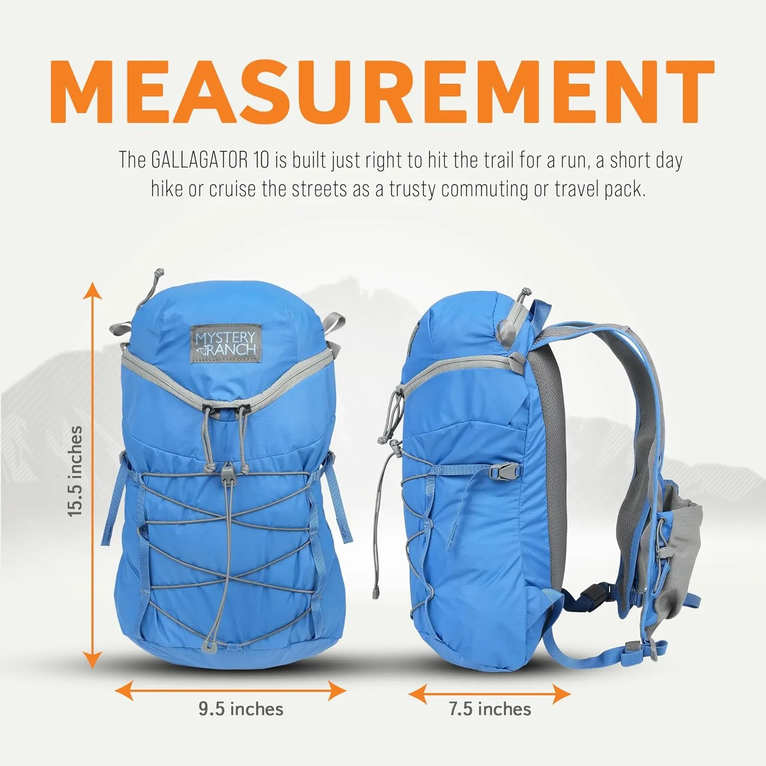 Mystery Ranch Gallagator 10 Travel Bag to Hiking Backpack Daypack, Pacific, L/XL