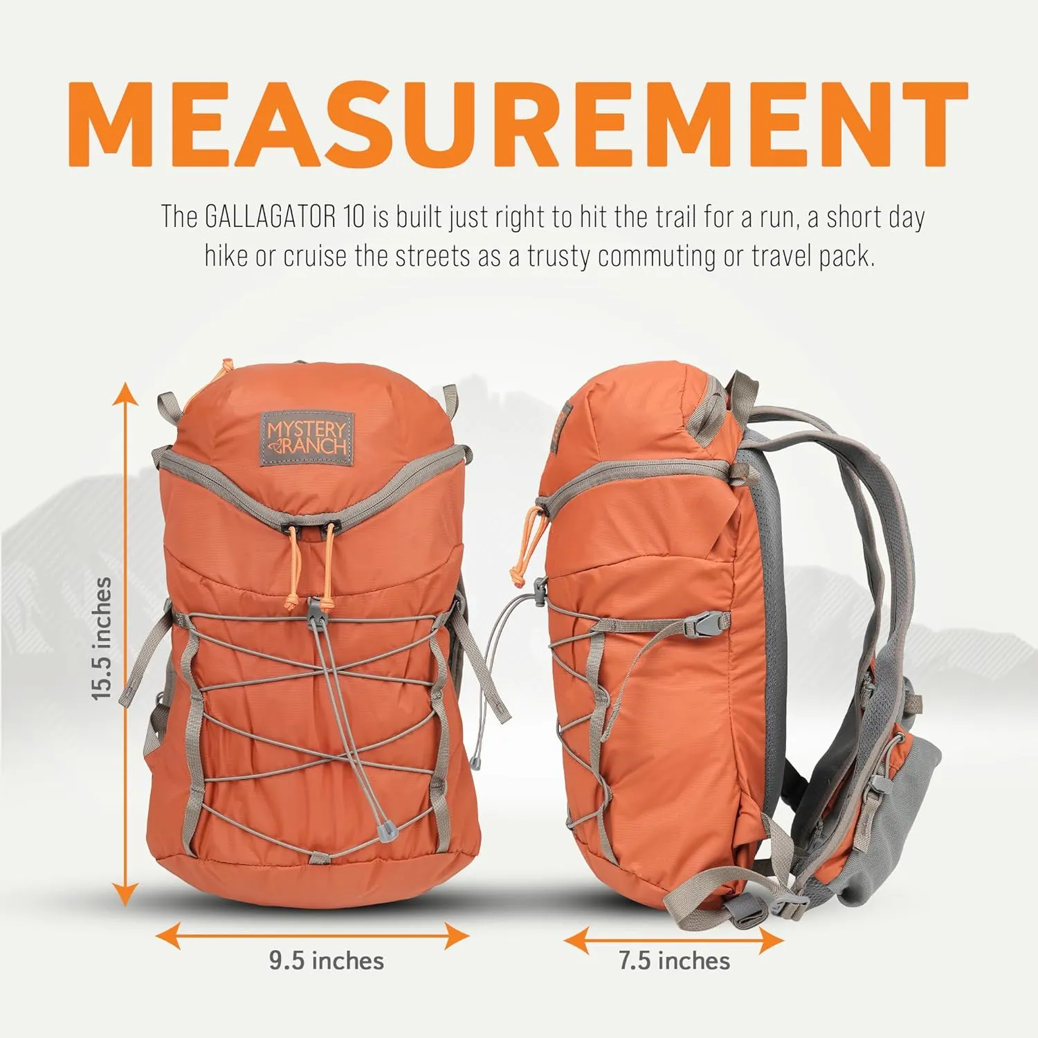 Mystery Ranch Gallagator 10 Travel Bag to Hiking Backpack Daypack, Paprika, S/M