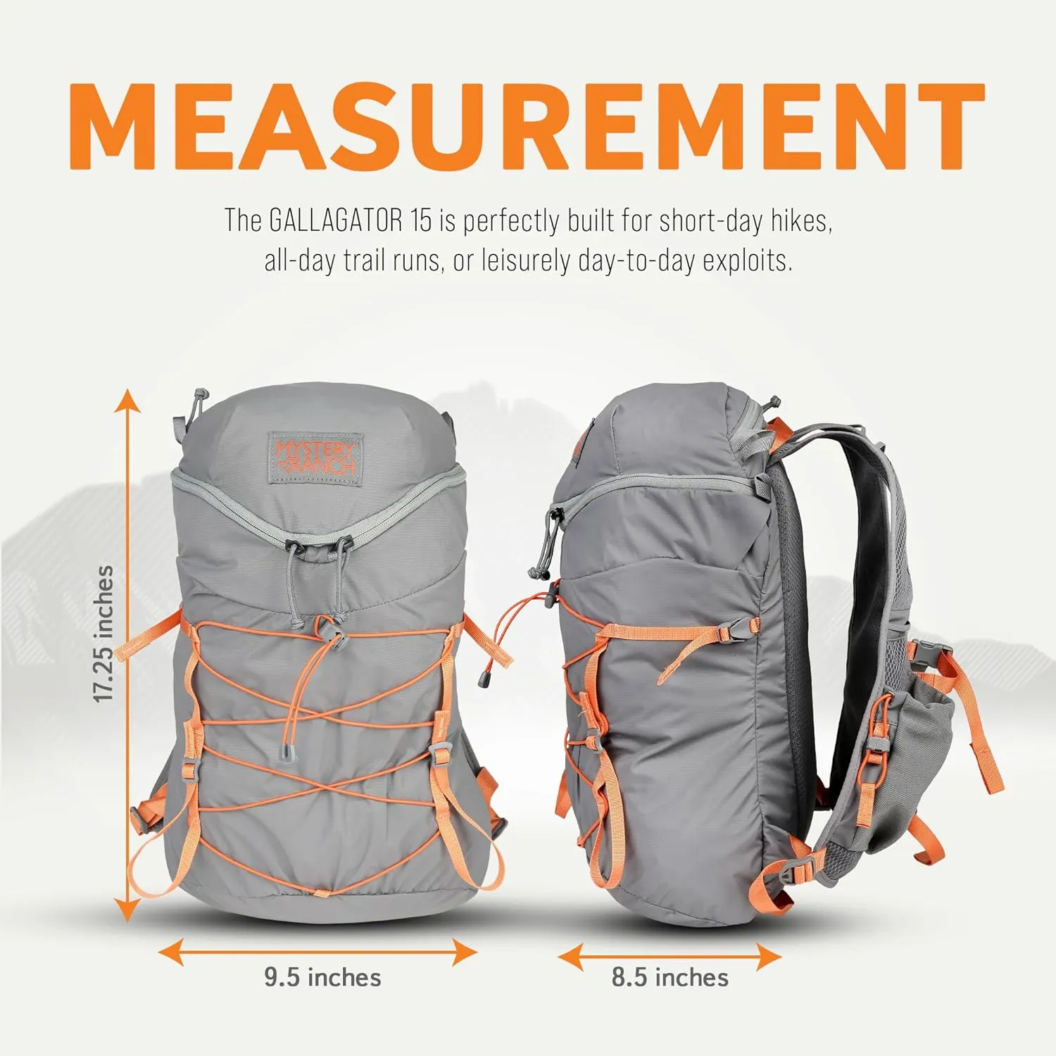Mystery Ranch Gallagator 15 Travel Bag to Hiking Backpack Daypack, Gravel, S/M