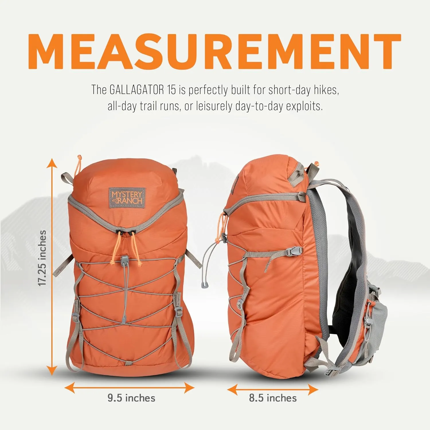 Mystery Ranch Gallagator 15 Travel Bag to Hiking Backpack Daypack, Paprika, L/XL