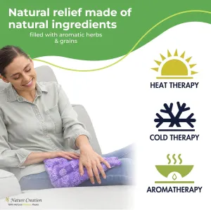 Nature Creation Back Heating Pad Microwavable - Flexible & Easy to Use Hot/Cold Pack for Back Pain Relief, Neck Pain, Body Aches and Stiffness - Perfect for Cold Weather - 1 Pack Purple Flowers