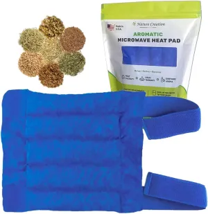 Nature Creation Microwave Heating Pad for Knee - Heating Pad Microwavable for Joints, Knee Pain & Sore Muscle - Reusable Hot/Cold Pack for Joints Comfort and Relaxation, Blue Marble 1 Pack