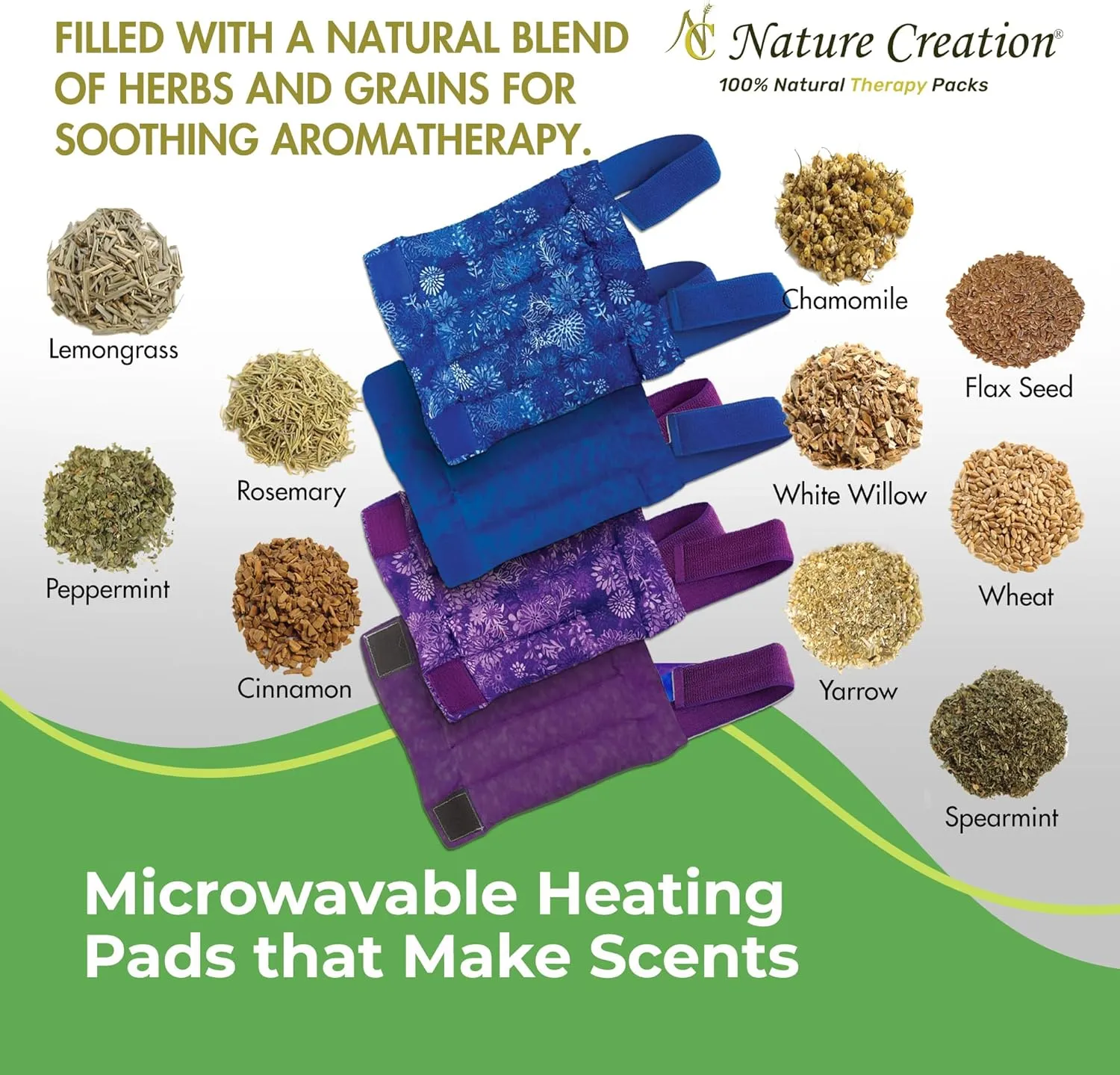 Nature Creation Microwave Heating Pad for Knee - Heating Pad Microwavable for Joints, Knee Pain & Sore Muscle - Reusable Hot/Cold Pack for Joints Comfort and Relaxation, Blue Marble 1 Pack