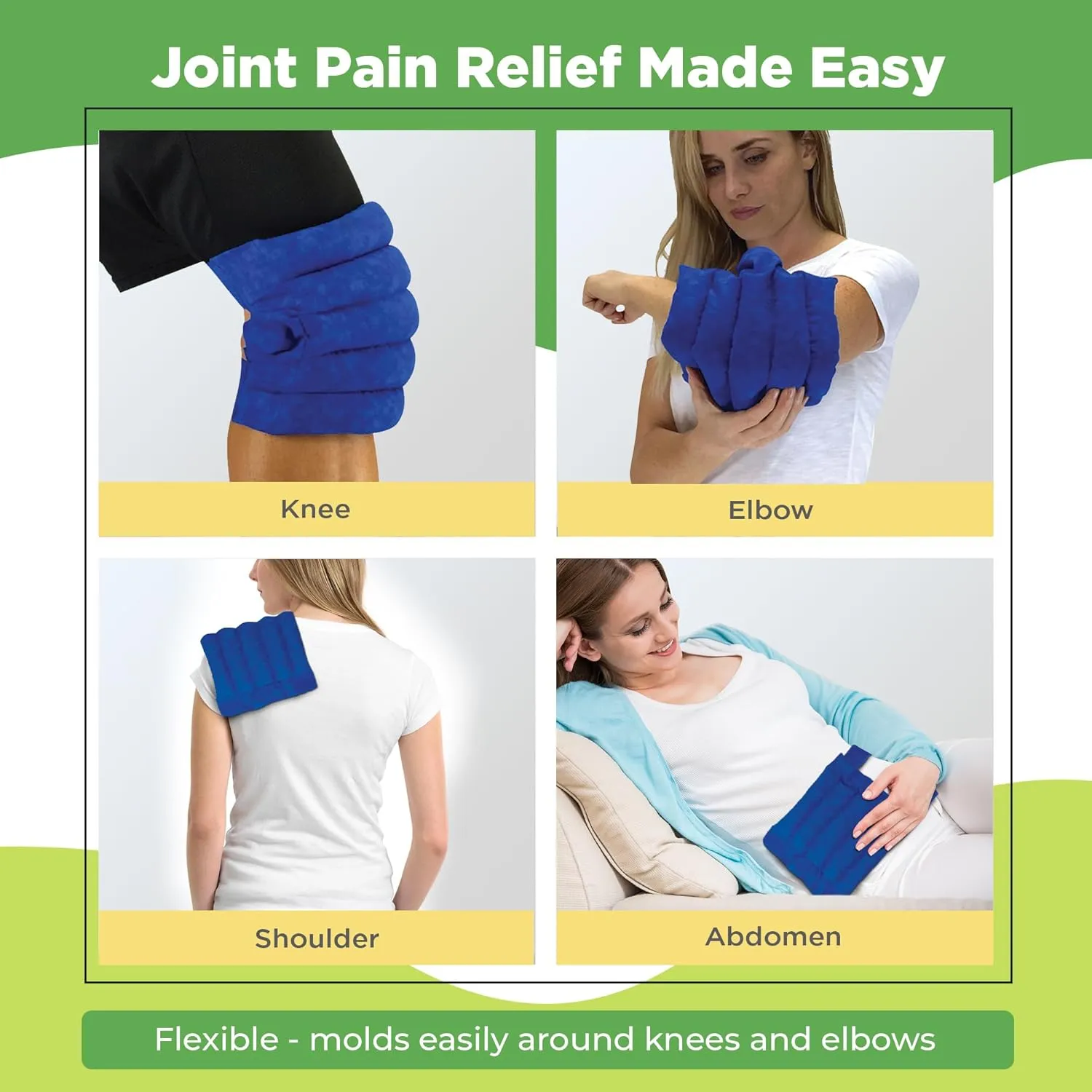 Nature Creation Microwave Heating Pad for Knee - Heating Pad Microwavable for Joints, Knee Pain & Sore Muscle - Reusable Hot/Cold Pack for Joints Comfort and Relaxation, Blue Marble 1 Pack