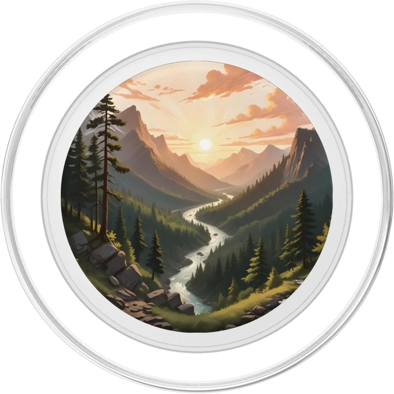 Nature Mountain Forest Wilderness Hiking Pine Tree PopSockets PopGrip for MagSafe