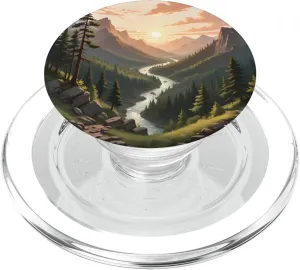Nature Mountain Forest Wilderness Hiking Pine Tree PopSockets PopGrip for MagSafe