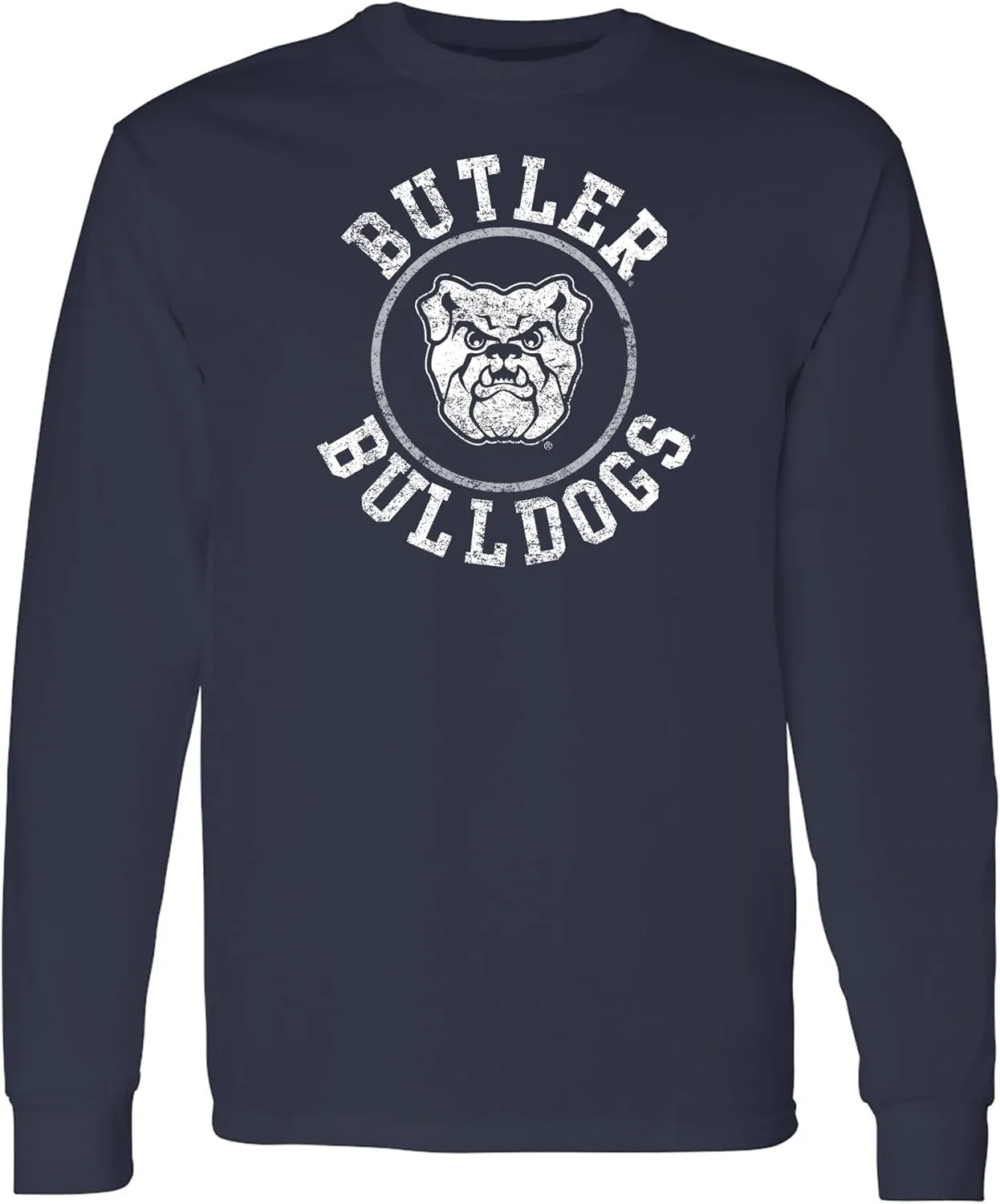 NCAA Distressed Circle Logo, Team Color Long Sleeve, College, University