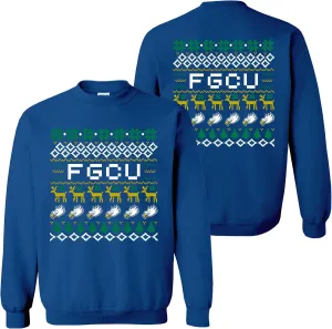 NCAA Holiday Ugly Sweater, Team Color Crewneck, College, University