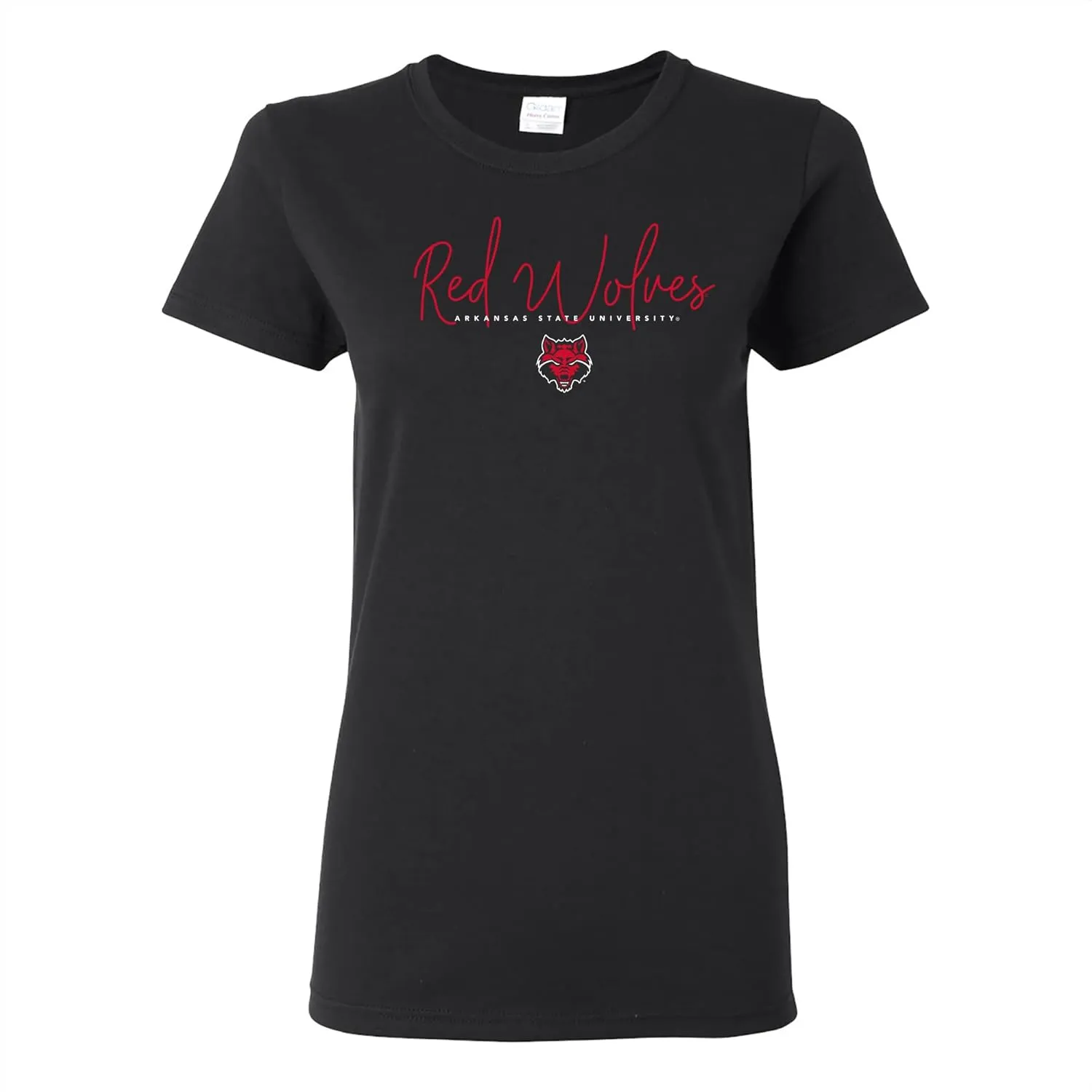 NCAA Thin Script, Team Color Womens T Shirt, College, University